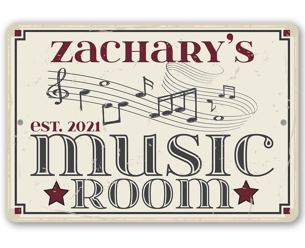 Personalized - Music Room - Metal Sign