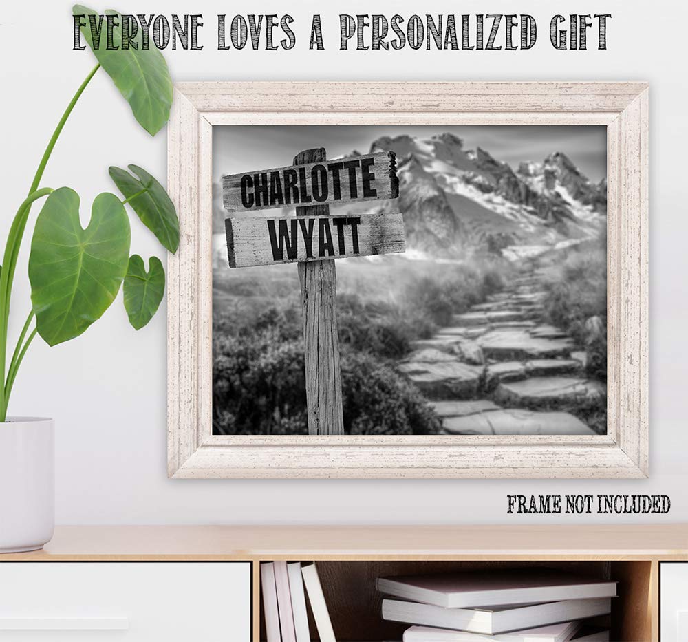 Personalized - Names Sign Post Art - Mountain Path - Print or Canvas