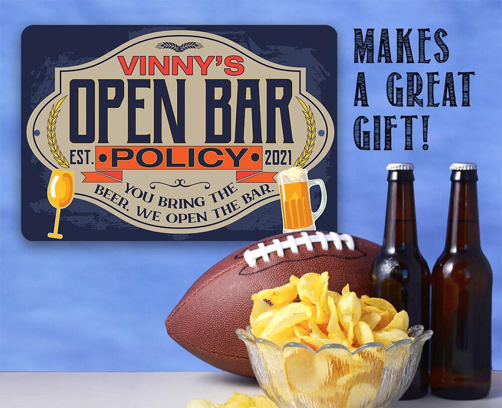 Personalized - Open Bar Policy - Metal Sign