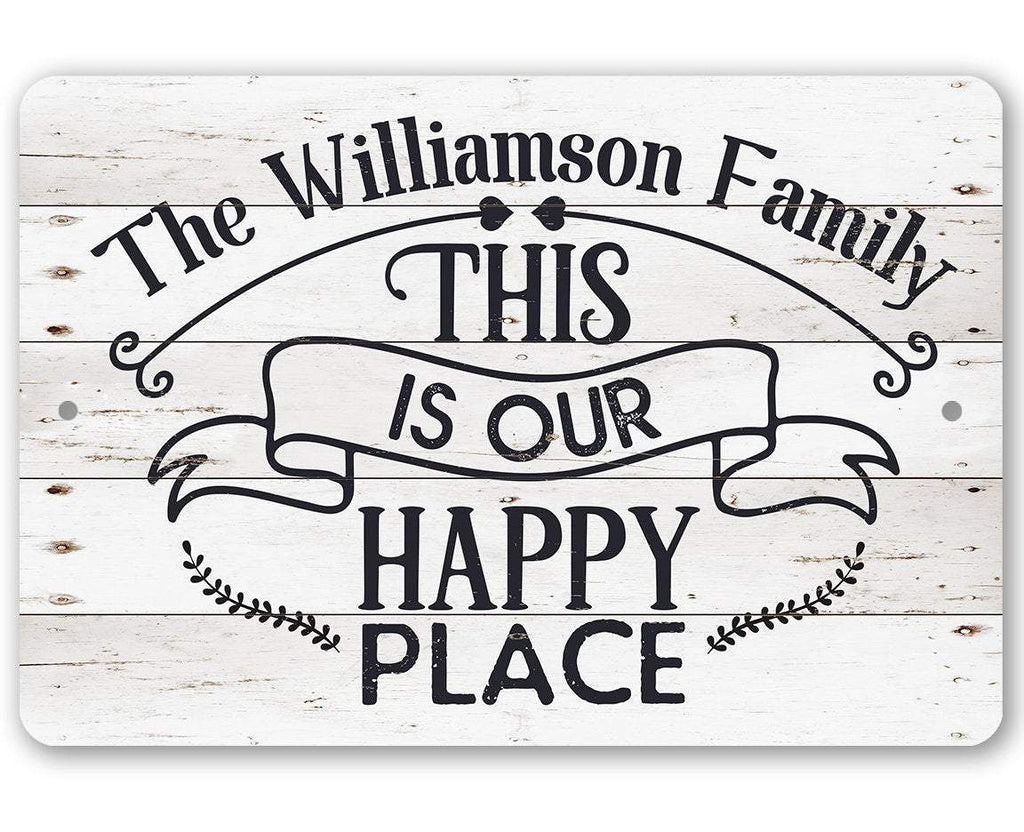 Personalized - Our Happy Place - Metal Sign