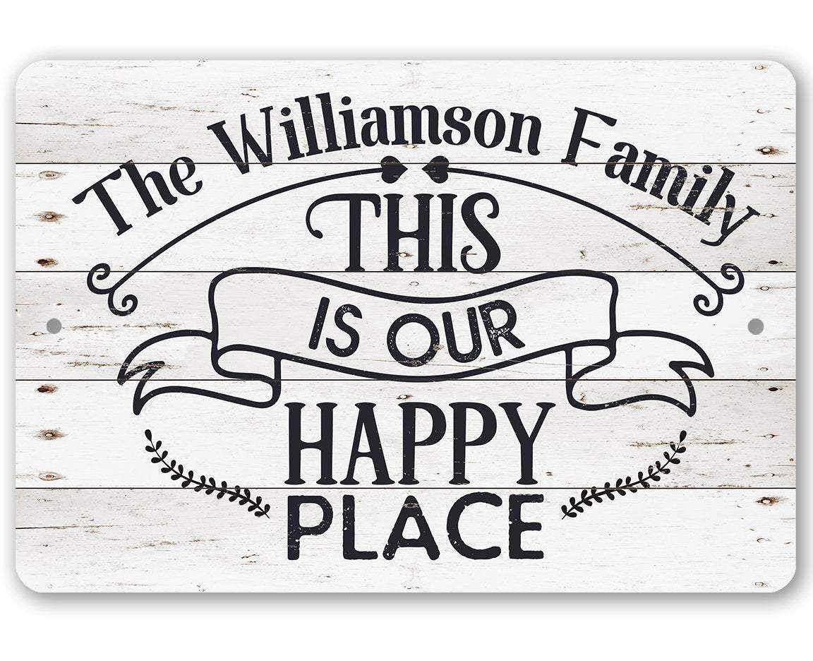 Personalized - Our Happy Place - Metal Sign