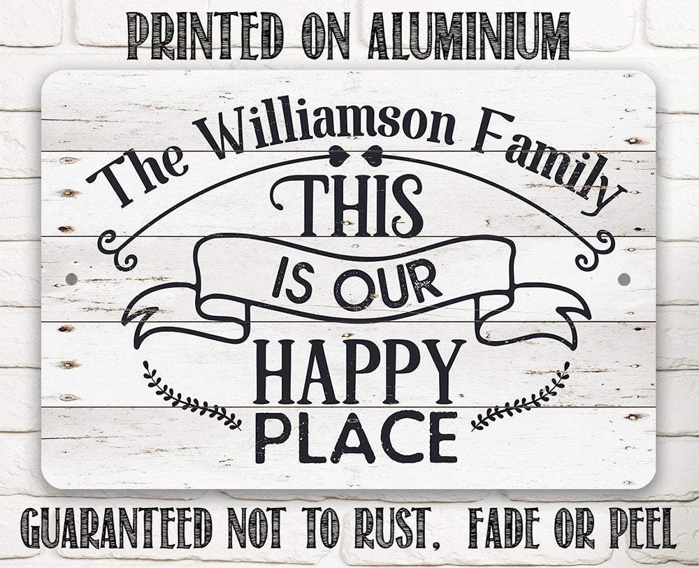 Personalized - Our Happy Place - Metal Sign