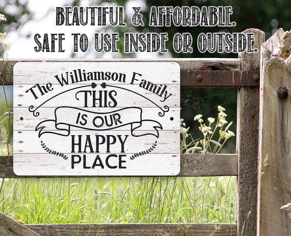 Personalized - Our Happy Place - Metal Sign
