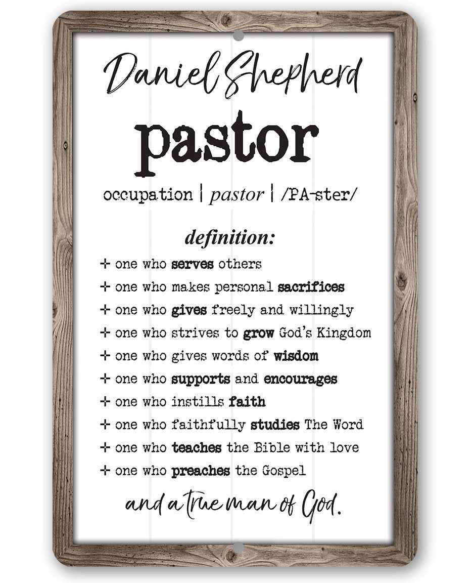 Personalized - Pastor - Metal Sign
