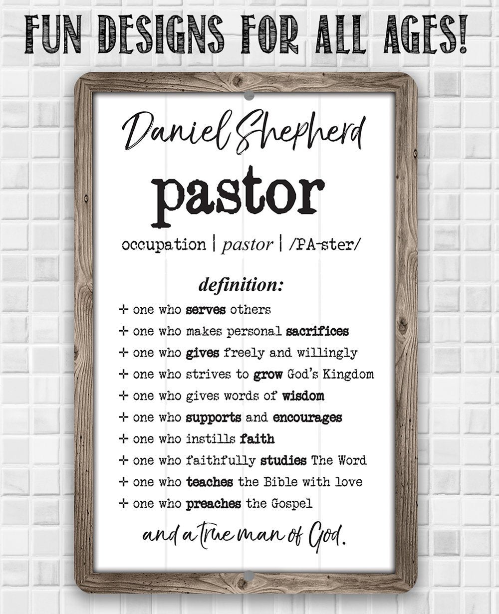 Personalized - Pastor - Metal Sign