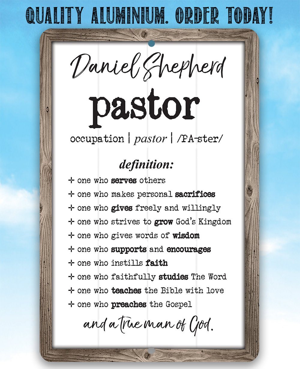 Personalized - Pastor - Metal Sign