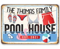 Personalized - Pool House - Metal Sign