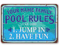 Personalized - Pool Side - Metal Sign