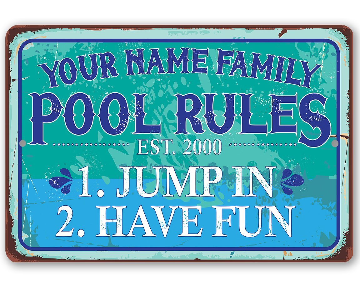 Personalized - Pool Side - Metal Sign