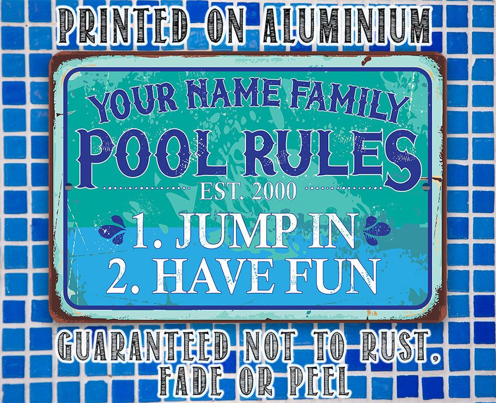 Personalized - Pool Side - Metal Sign