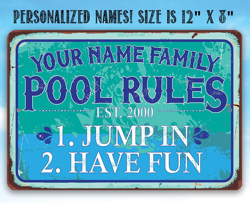 Personalized - Pool Side - Metal Sign