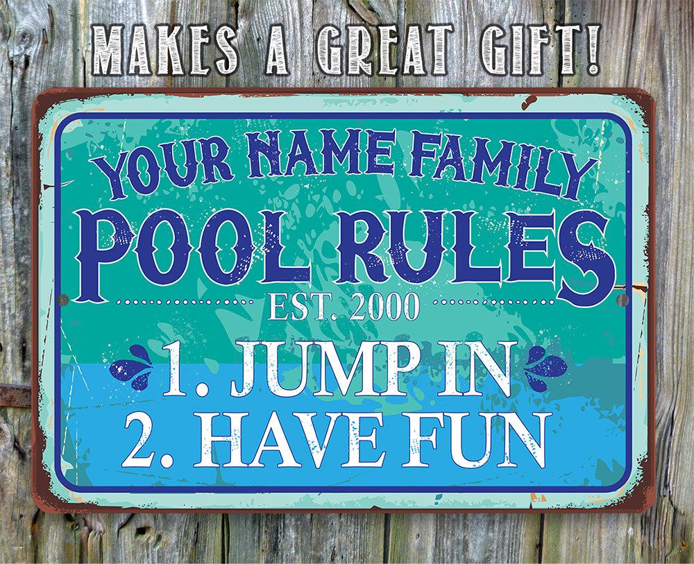 Personalized - Pool Side - Metal Sign