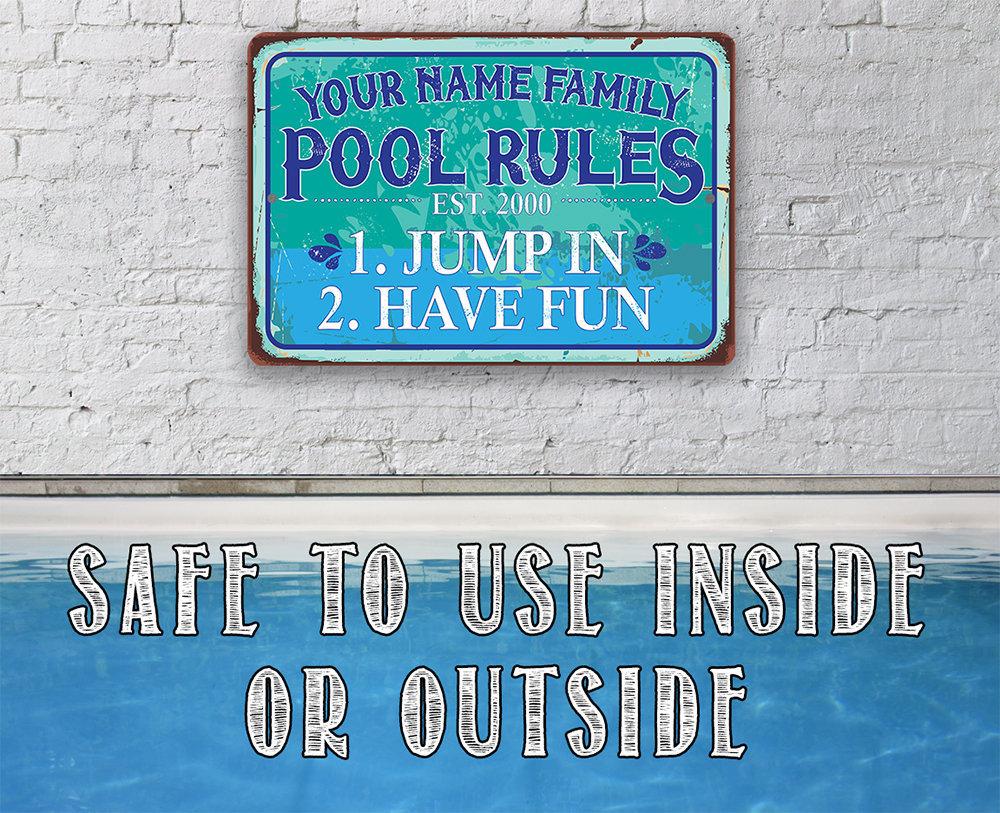 Personalized - Pool Side - Metal Sign