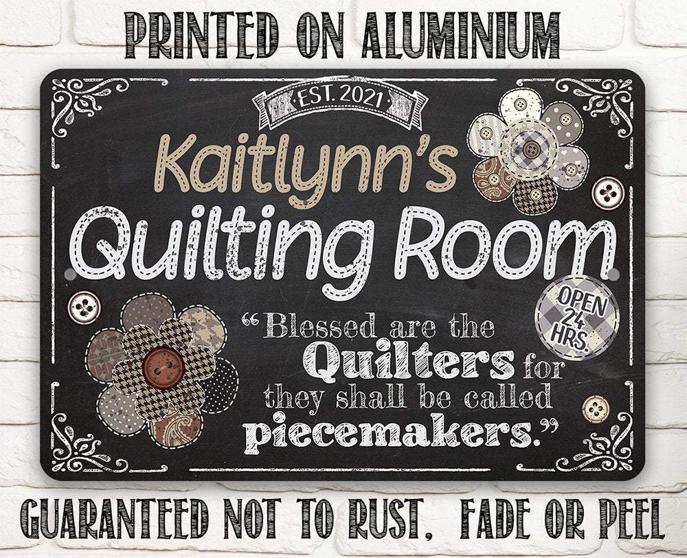 Personalized - Quilting Room - Metal Sign