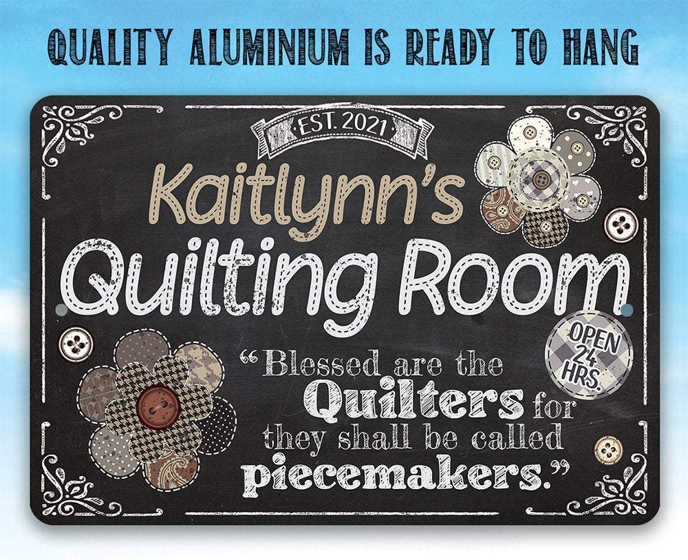 Personalized - Quilting Room - Metal Sign