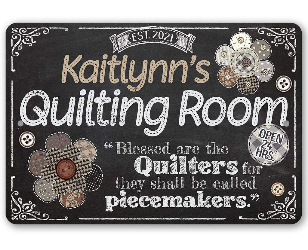 Personalized - Quilting Room - Metal Sign
