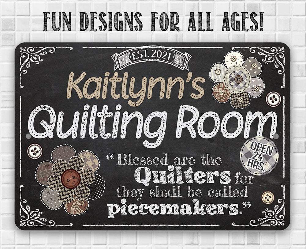 Personalized - Quilting Room - Metal Sign