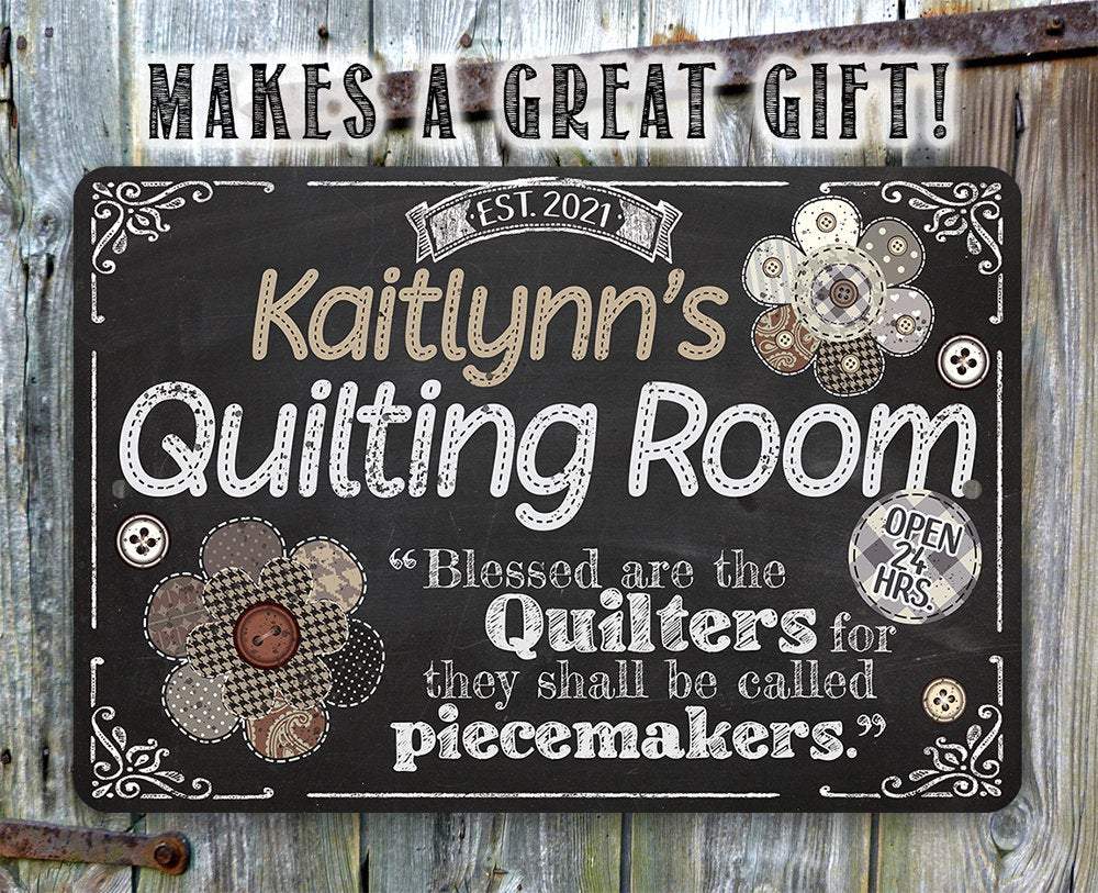 Personalized - Quilting Room - Metal Sign