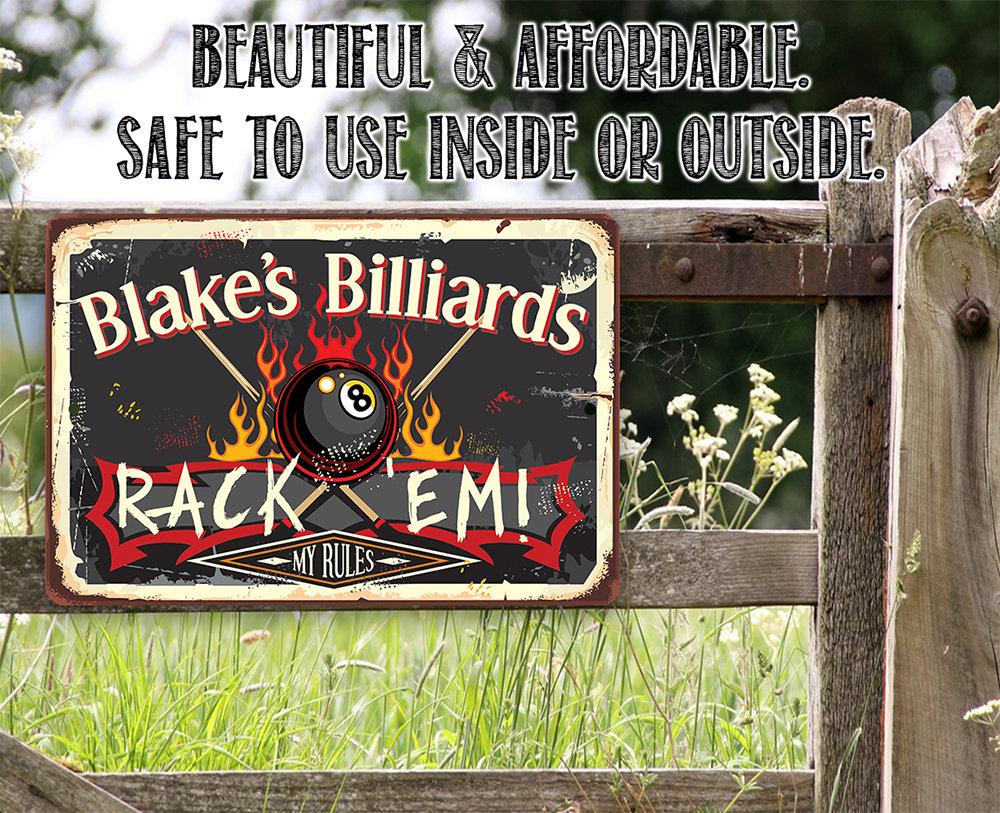 Personalized - Rack 'Em - Metal Sign
