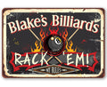 Personalized - Rack 'Em - Metal Sign