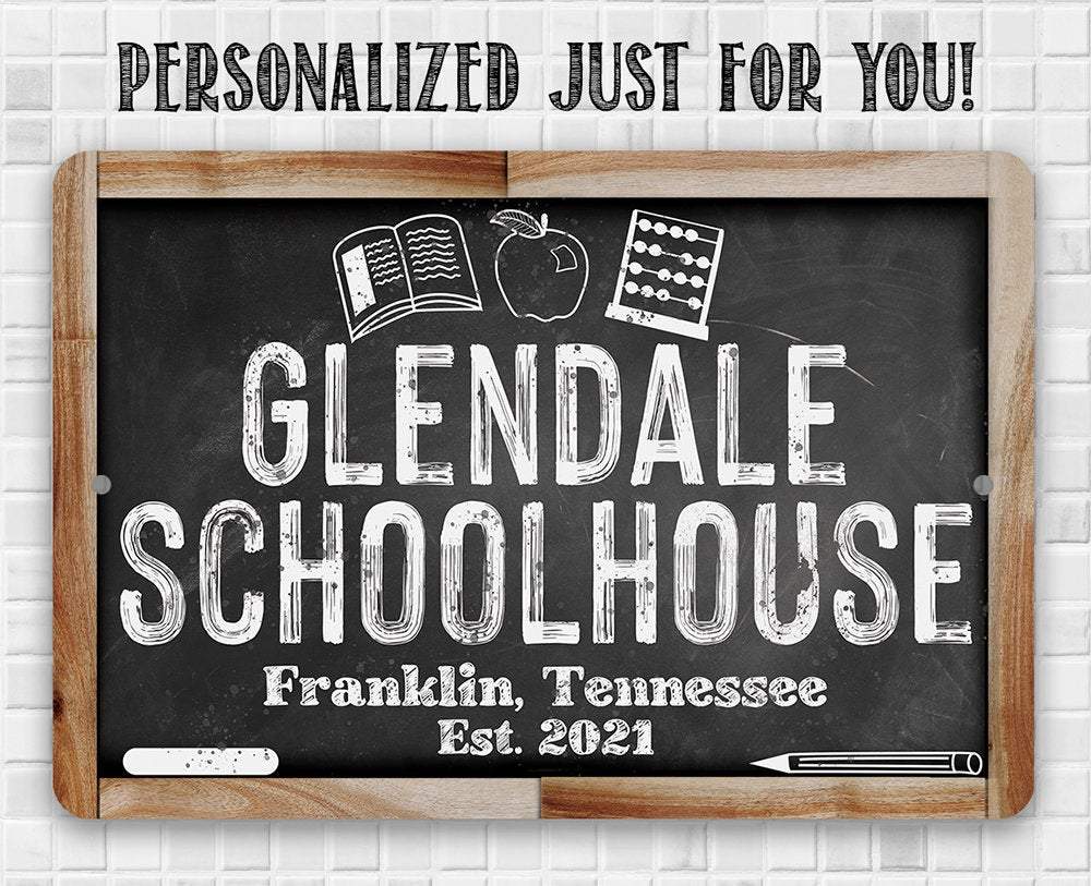 Personalized - Schoolhouse - Metal Sign