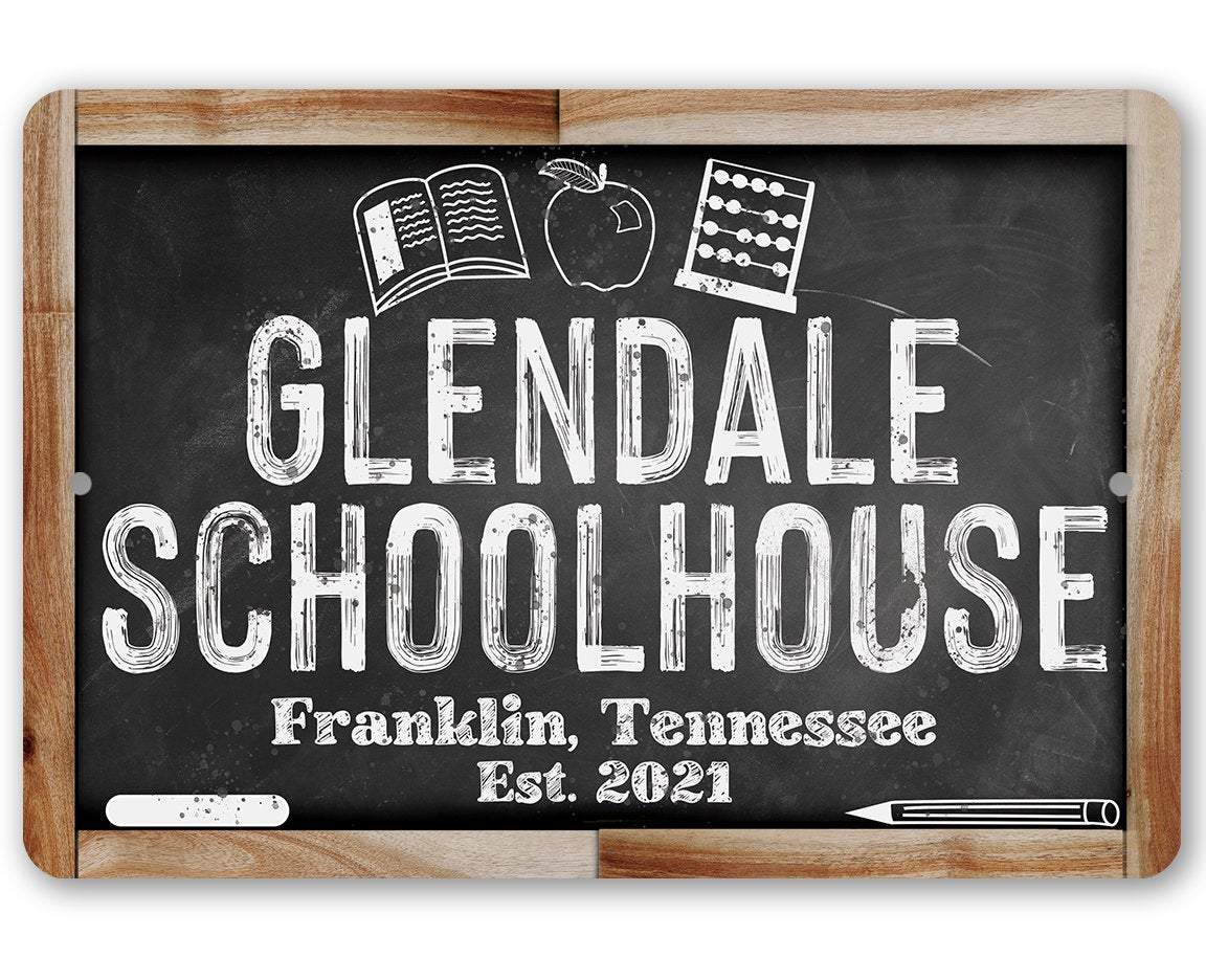 Personalized - Schoolhouse - Metal Sign