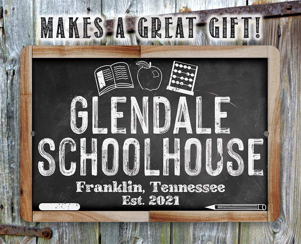 Personalized - Schoolhouse - Metal Sign