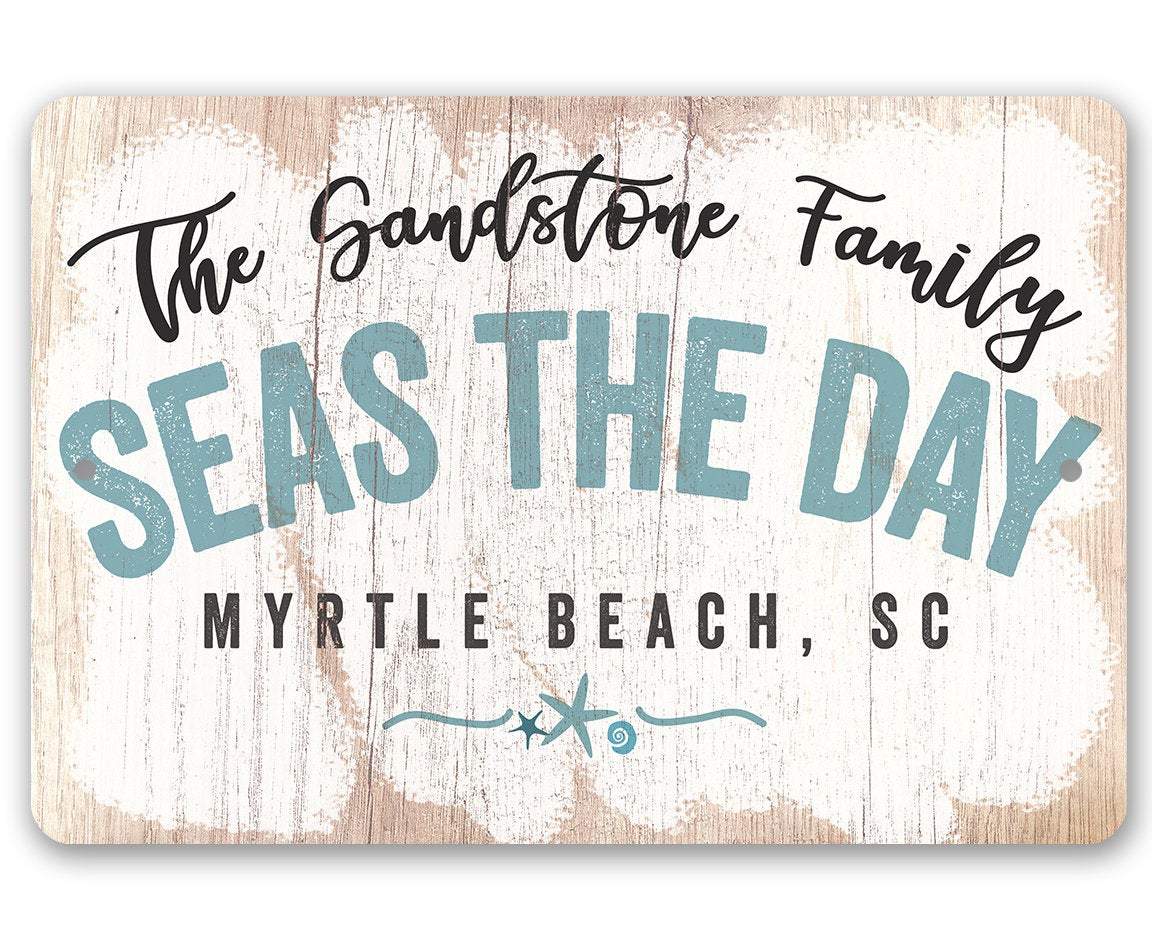 Personalized - Seas The Day - Metal Sign