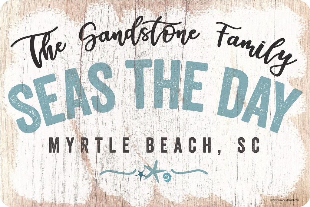 Personalized - Seas The Day - Metal Sign