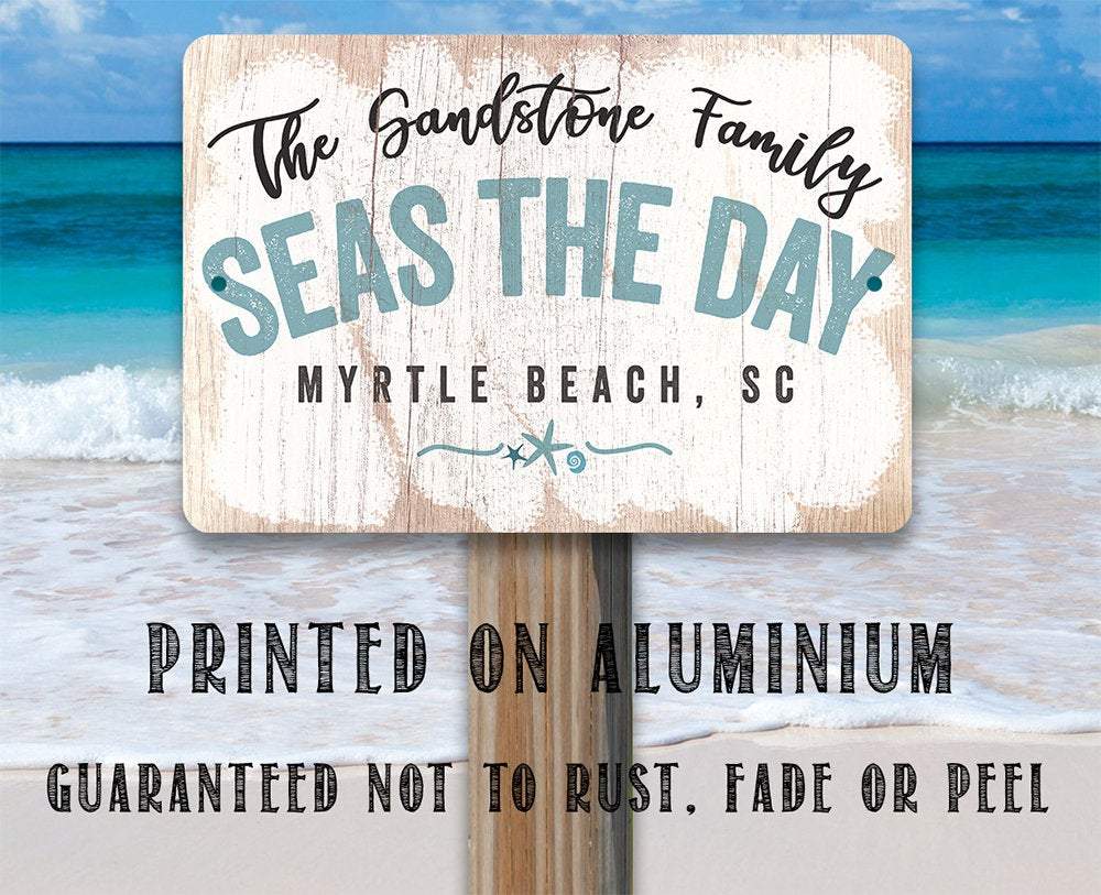 Personalized - Seas The Day - Metal Sign