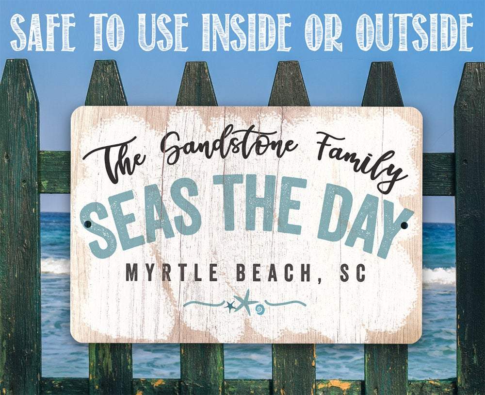 Personalized - Seas The Day - Metal Sign