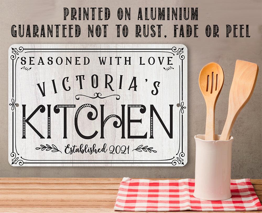 Personalized - Seasoned With Love Kitchen - Metal Sign