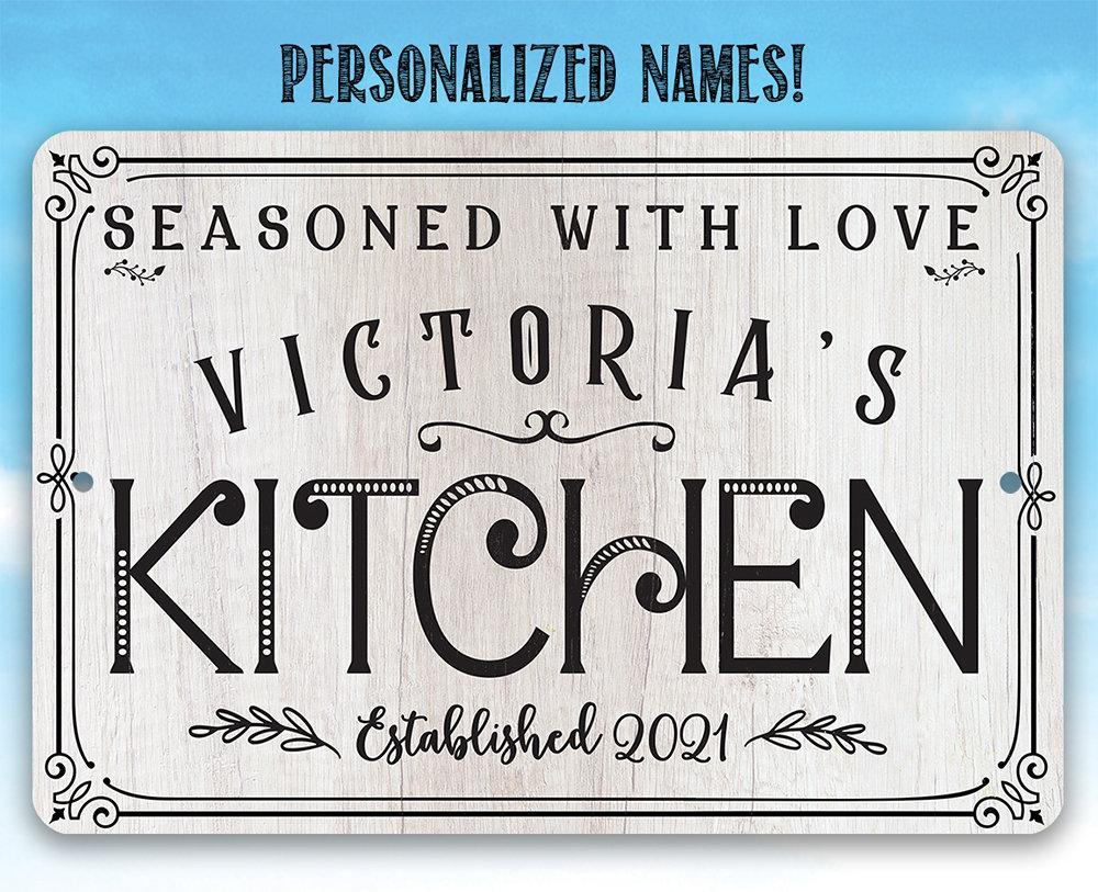Personalized - Seasoned With Love Kitchen - Metal Sign
