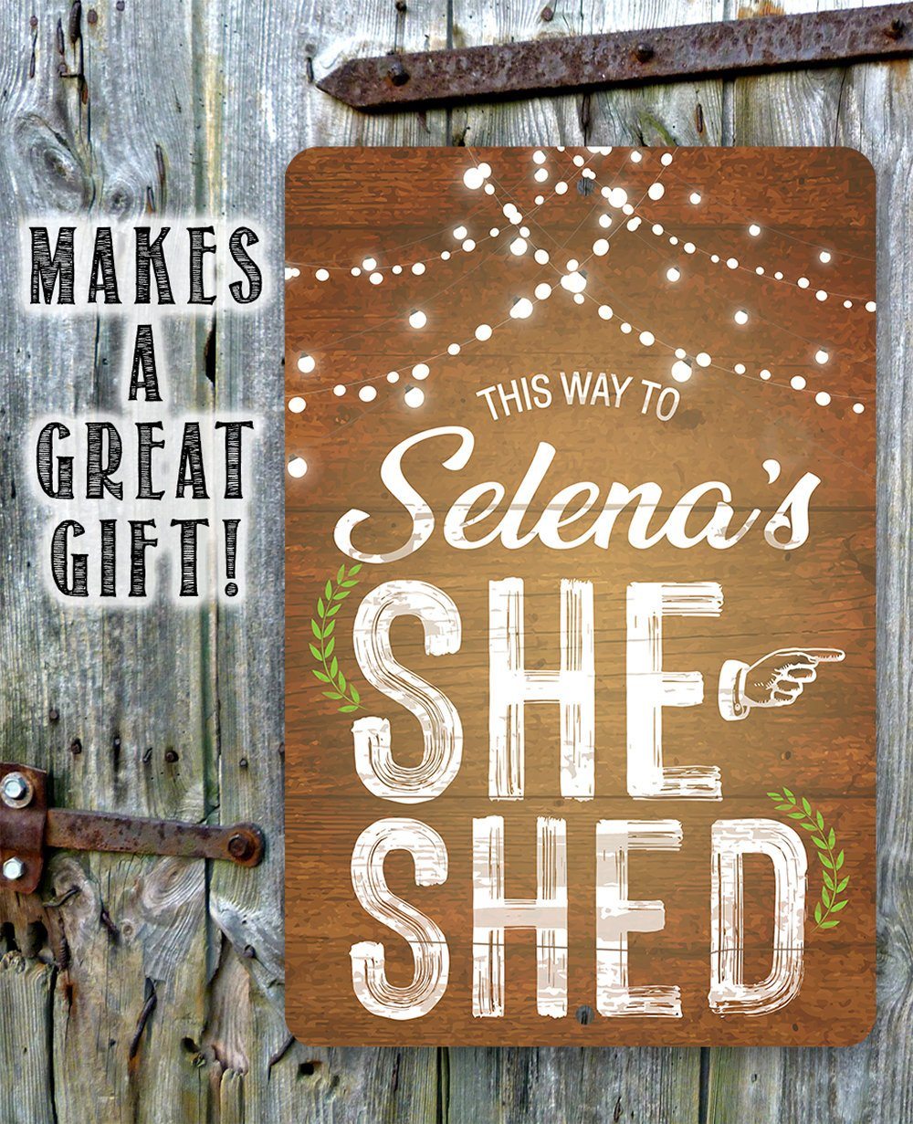 Personalized - She Shed Directional - Metal Sign