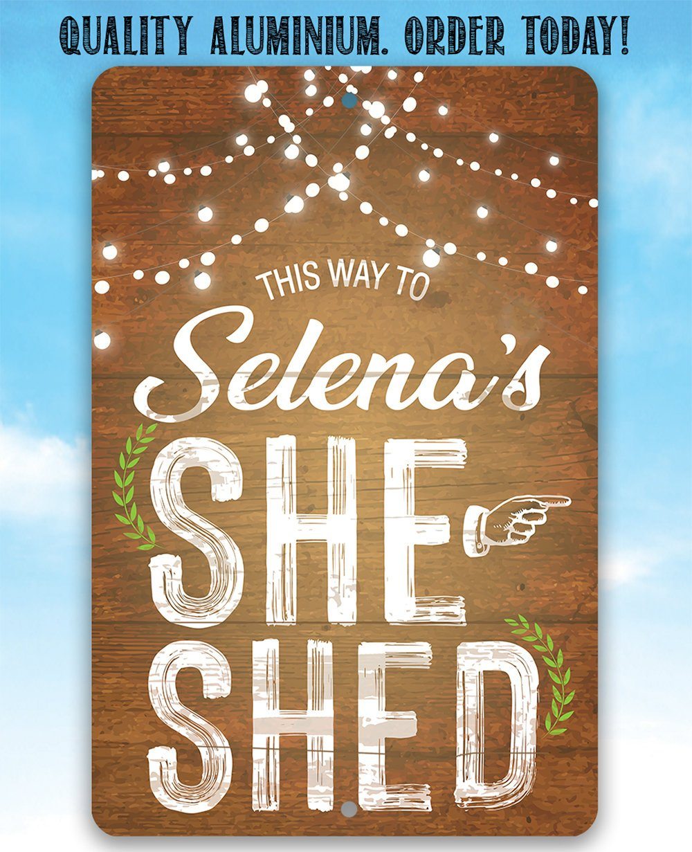 Personalized - She Shed Directional - Metal Sign