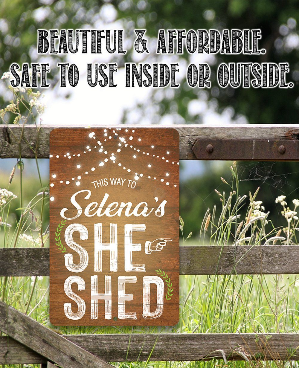 Personalized - She Shed Directional - Metal Sign