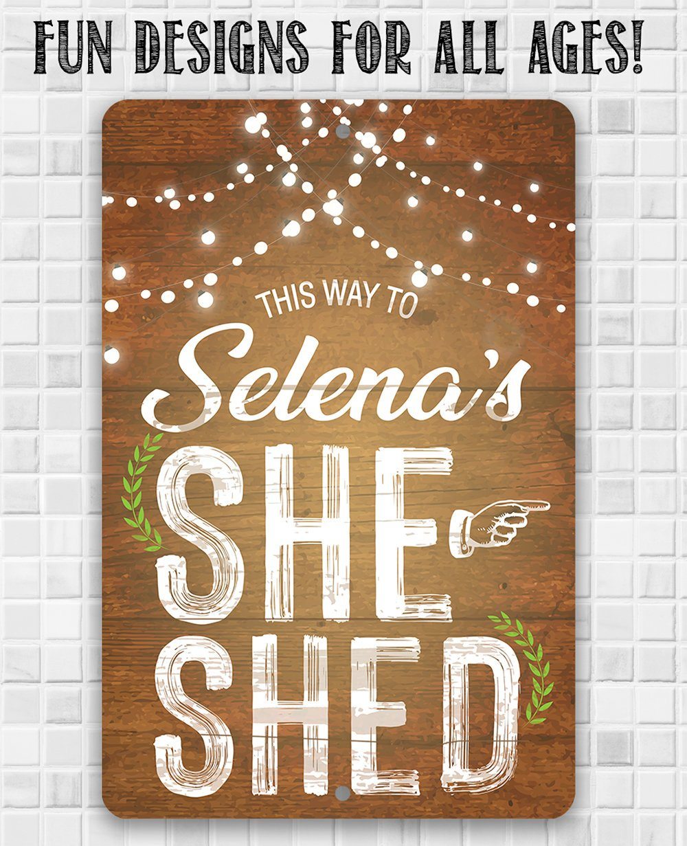 Personalized - She Shed Directional - Metal Sign