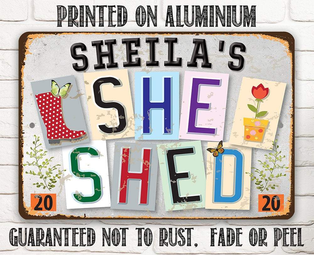 Personalized - She Shed - Metal Sign