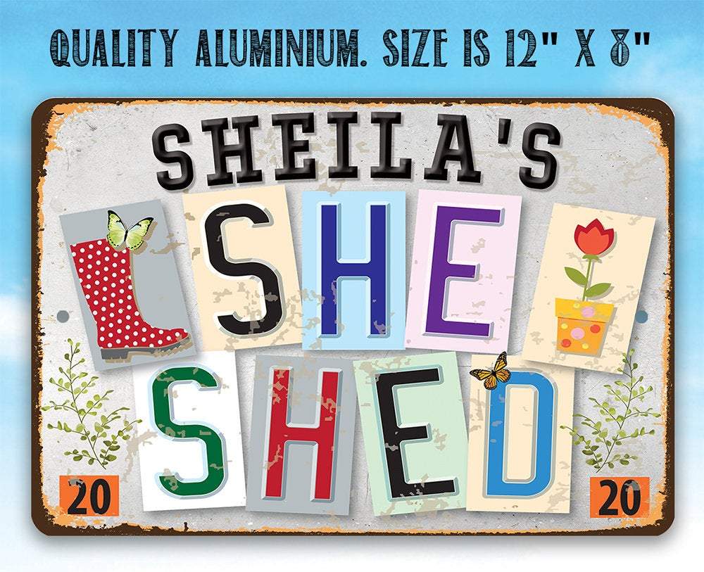 Personalized - She Shed - Metal Sign