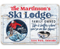 Personalized - Ski Lodge - Metal Sign
