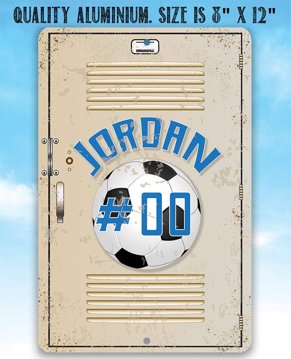 Personalized - Soccer School Locker - Metal Sign