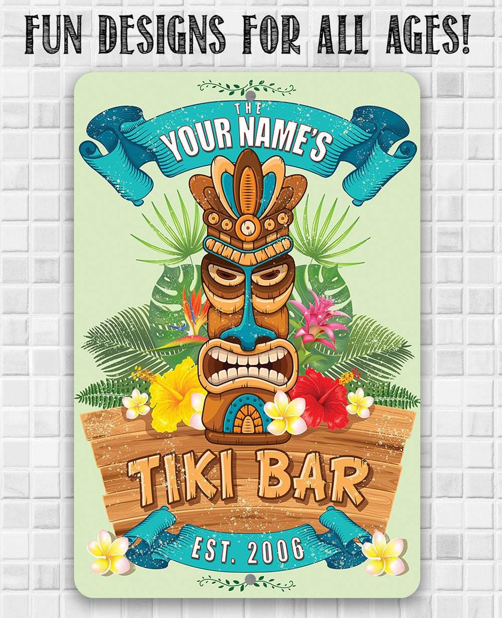 Personalized - Tiki Bar Aloha - Metal Sign