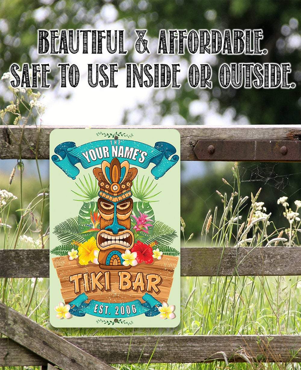 Personalized - Tiki Bar Aloha - Metal Sign