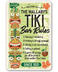 Personalized - Tiki Bar Rules - Metal Sign