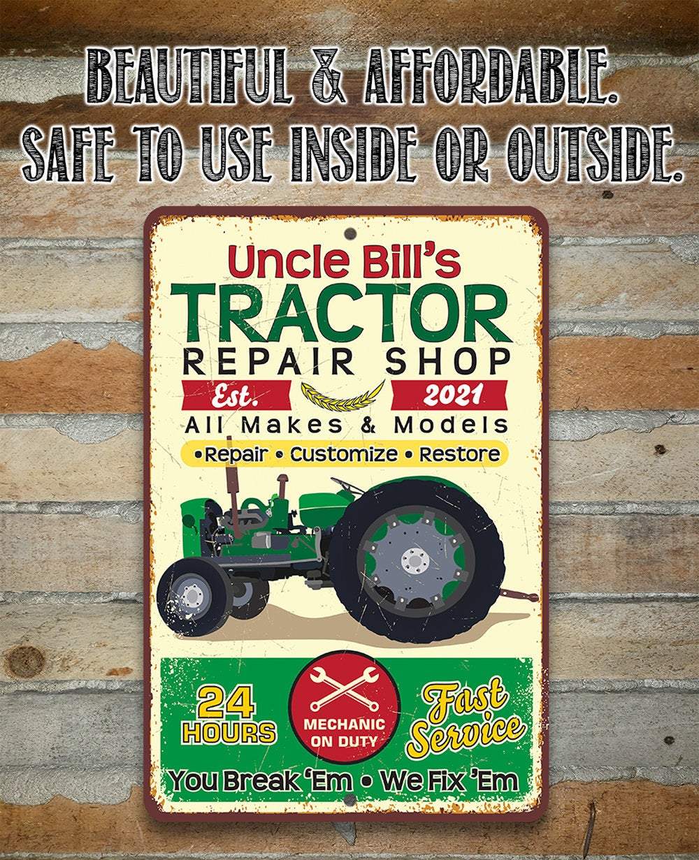 Personalized - Tractor Repair - Metal Sign