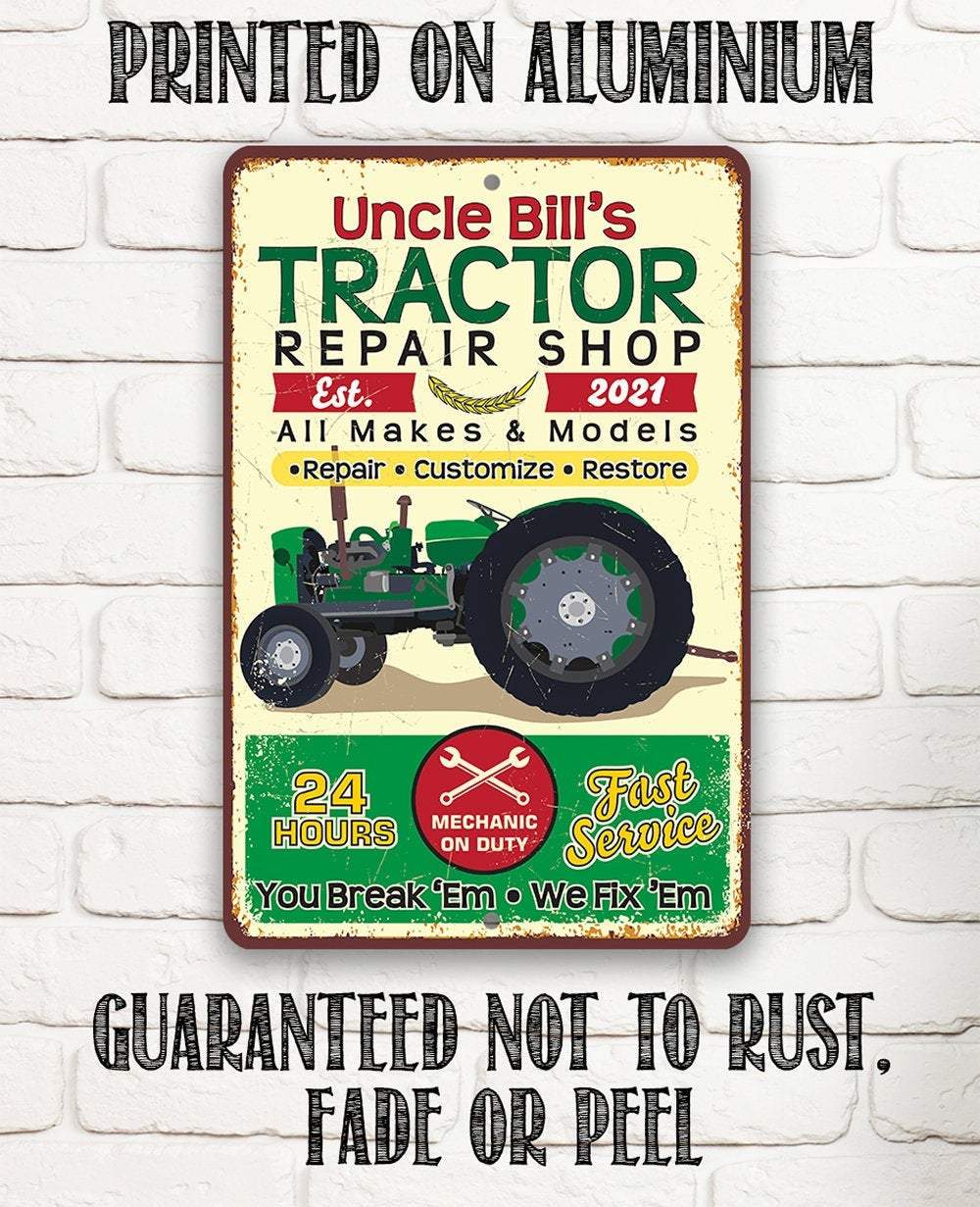 Personalized - Tractor Repair - Metal Sign