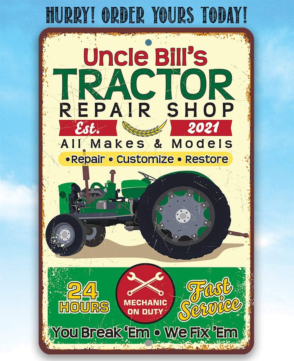 Personalized - Tractor Repair - Metal Sign