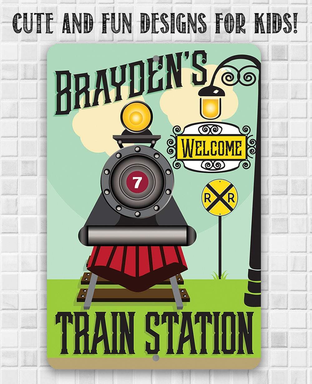 Personalized - Train Station - Metal Sign
