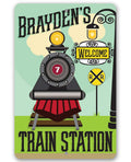 Personalized - Train Station - Metal Sign