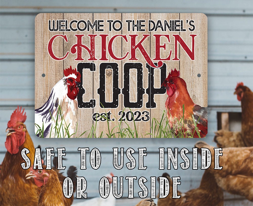 Personalized - Welcome Chicken Coop - Metal Sign